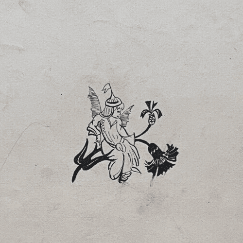 Antique Drawing Original People, Horse, Illustration, Sketch Persian Tales image 3
