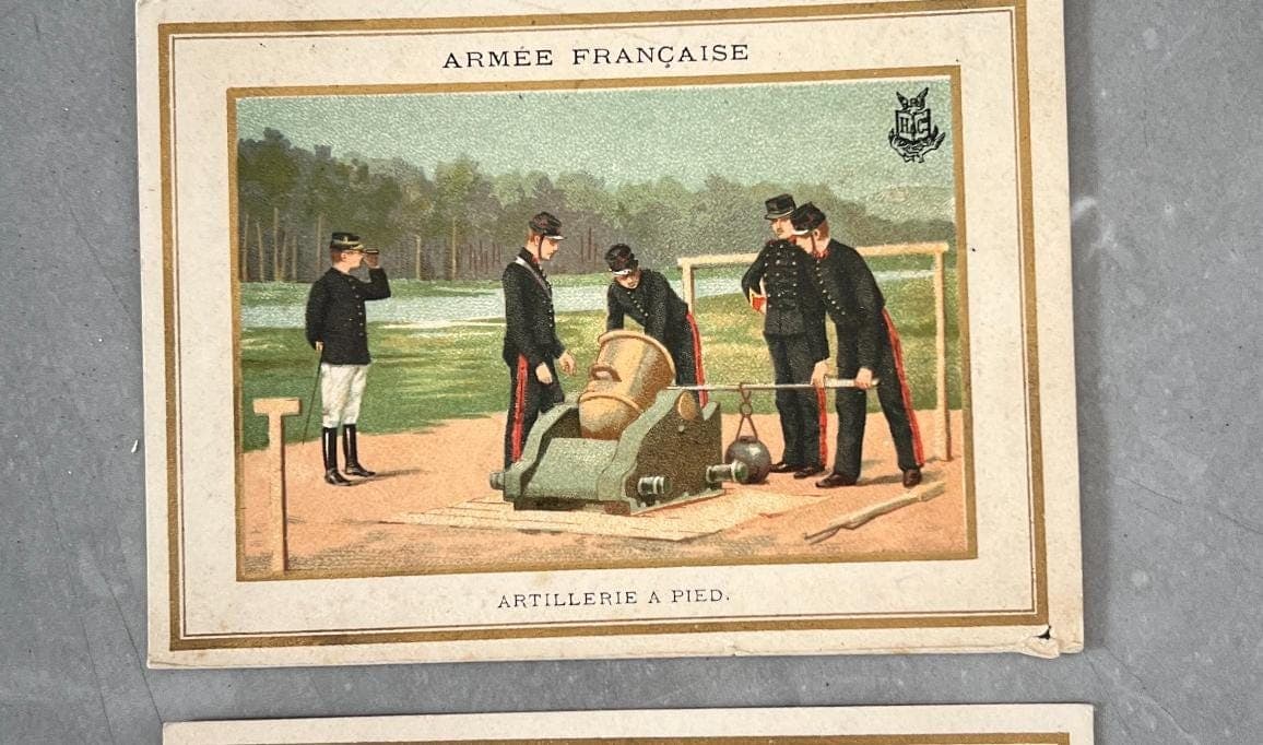 Set of 3 Antique Trade Cards - Armée Française Military Scenes image 4