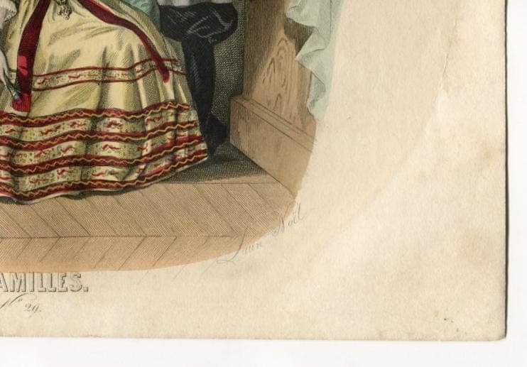 19th-Century French Fashion Illustration - Musée des Familles, model antique image 8