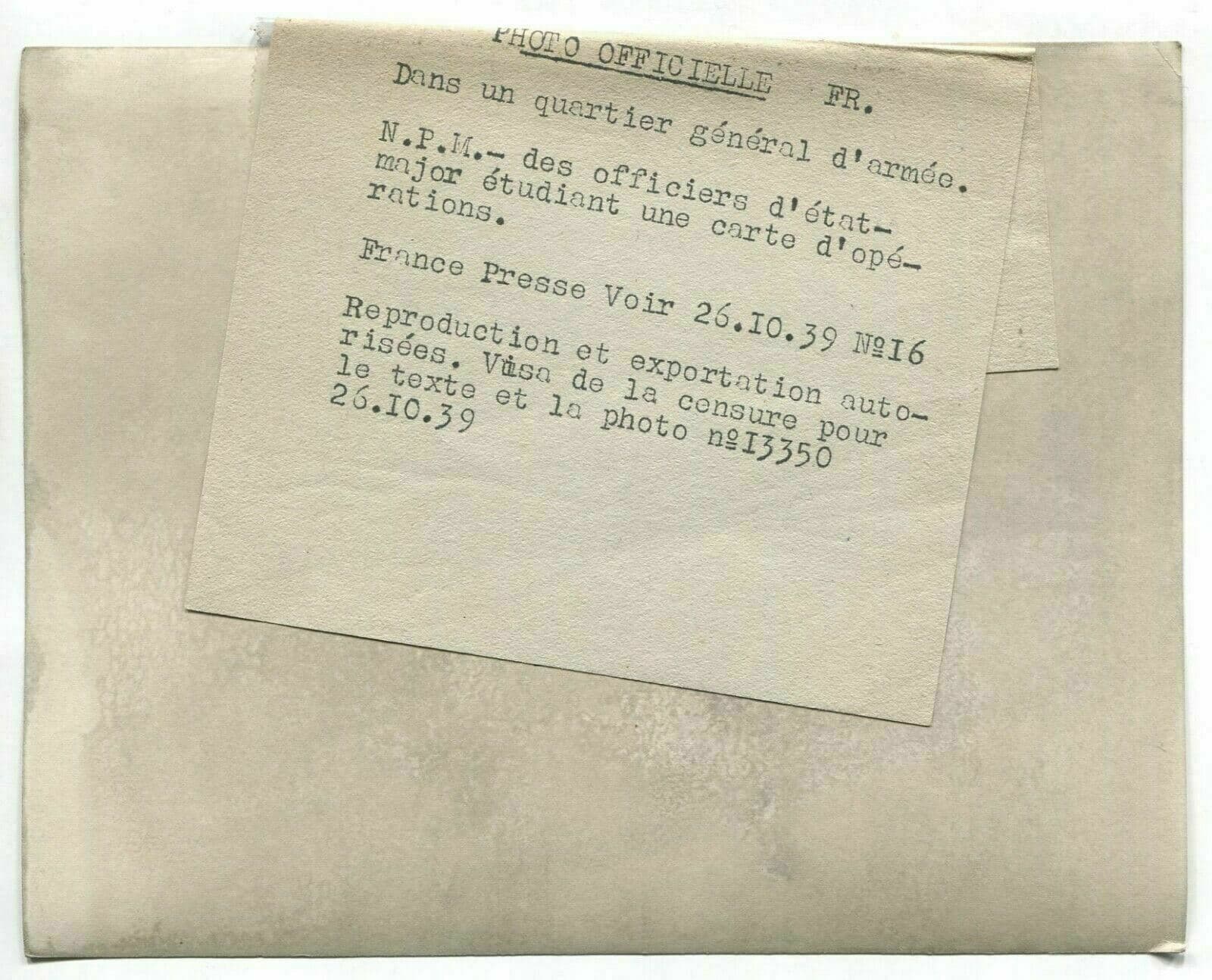 Vintage Photographs FRANCE PRESSE - Army Headquarters WWII 26.10.1939 image 3
