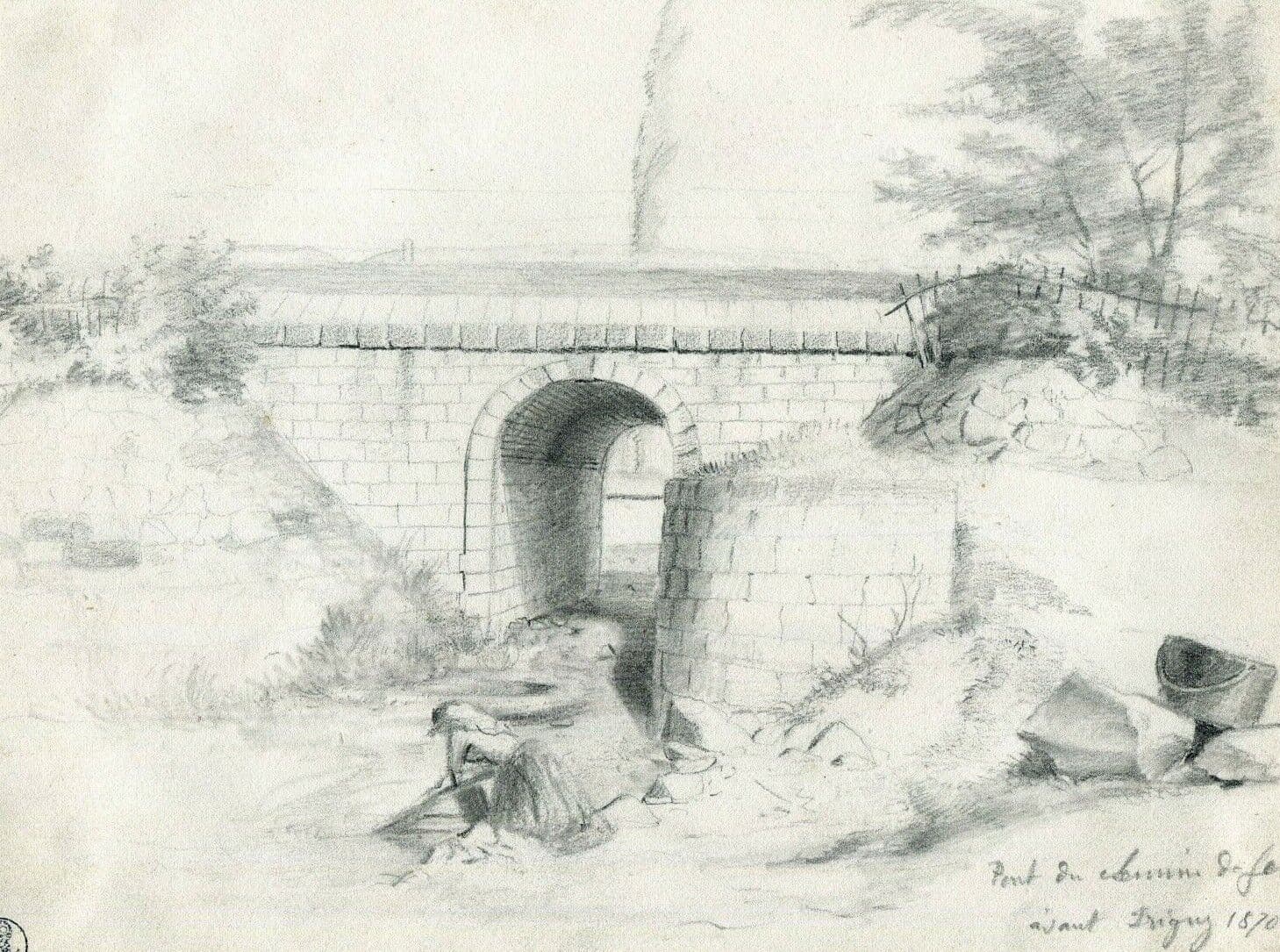 Drawing 19th century Bridge - Dikeos 1870 image 1
