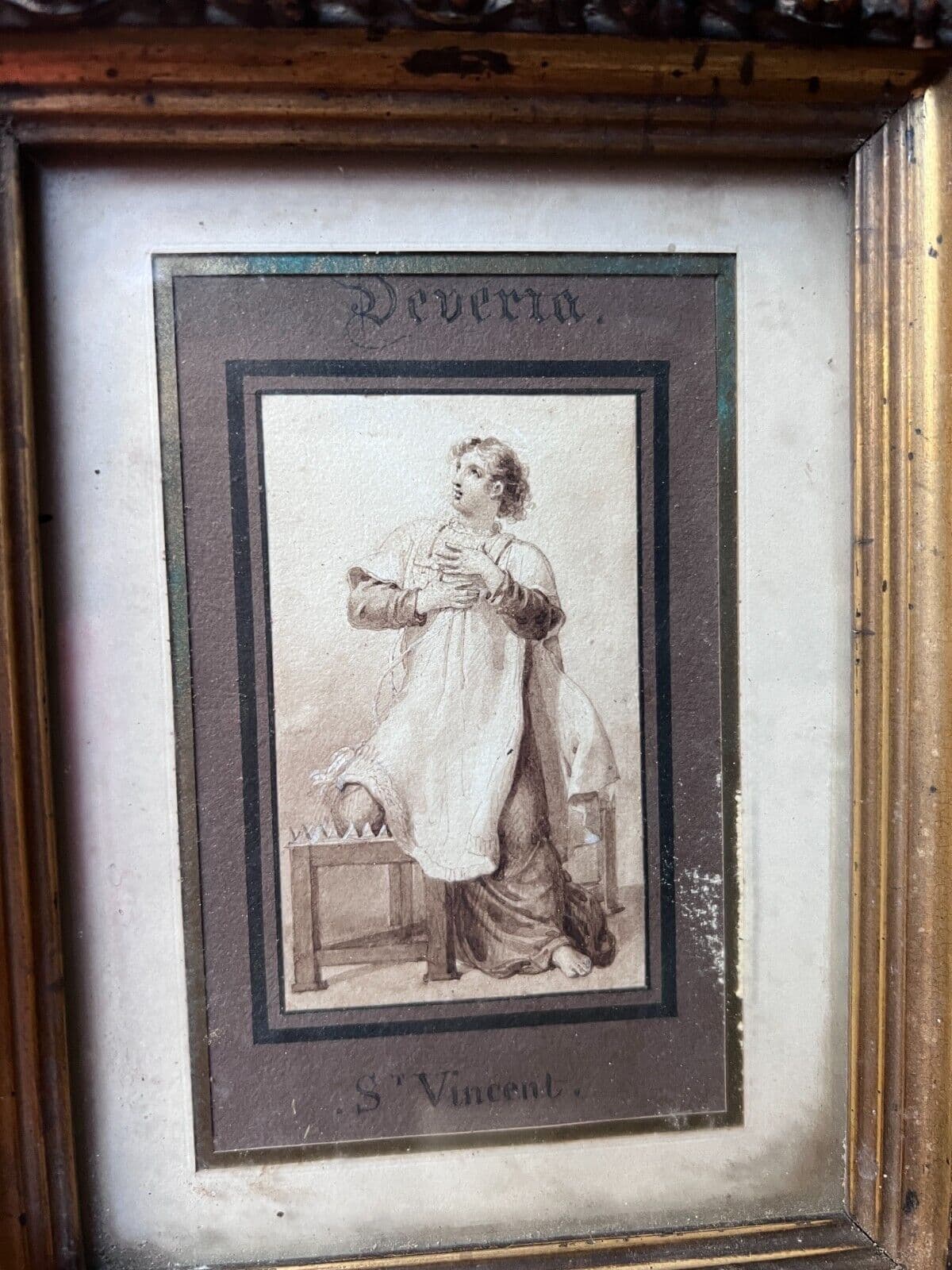 Eugène DEVÉRIA (1808-1865) Man Portrait St Vincent Drawing image 2