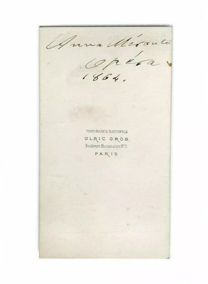 CDV Vintage Photographs ULRIC GROB - Anna Merante , OPERA c. 1864 image 7
