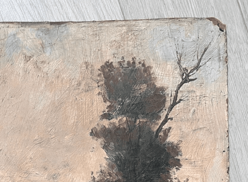 Antique Oil Painting Signed Forest, Trees, Landscape image 4