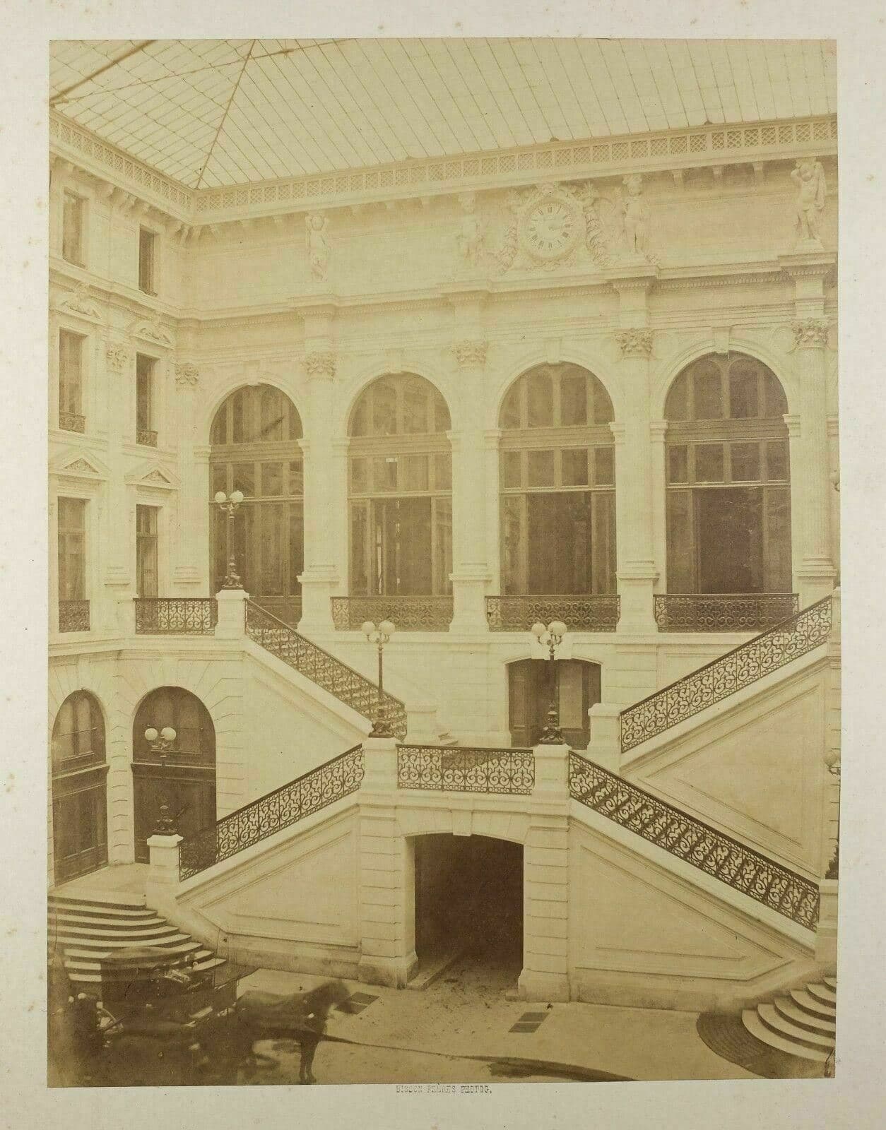 Salted Paper BISSON FRÈRES Courtyard Parisian Building c 1858 image 2