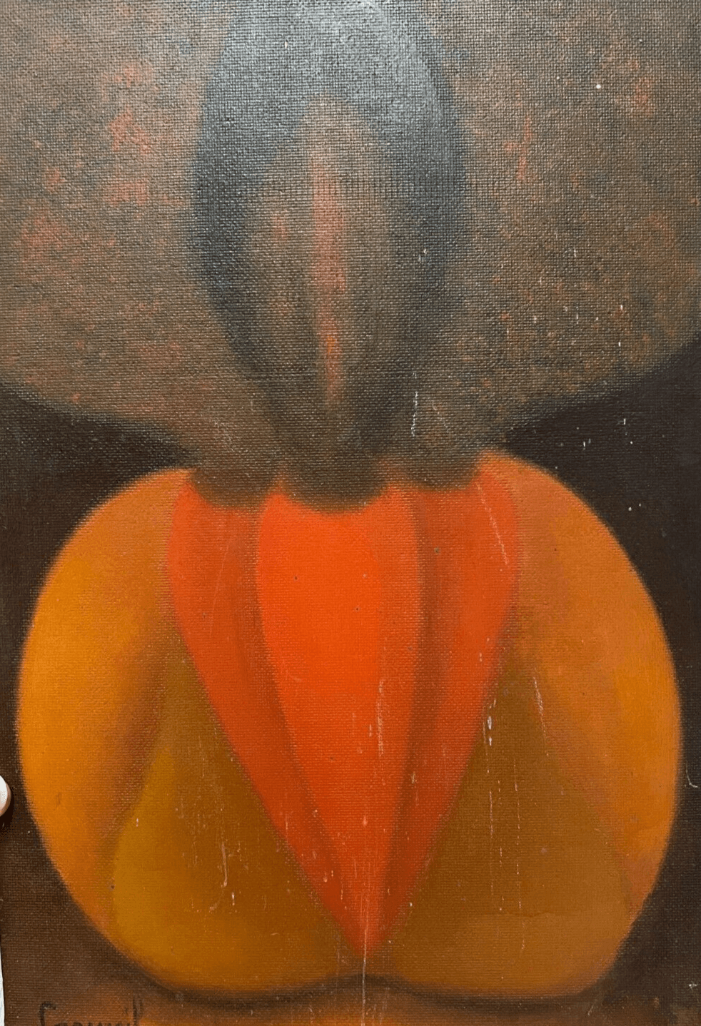Louis CARMEIL (1920-1999) Orange Abstraction Painting image 1