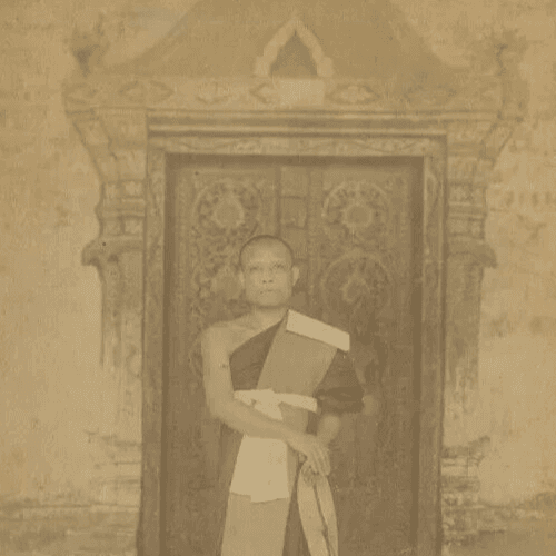 Vintage Original Photograph Monk Posing Near a Temple Indochina Asian Art image 2