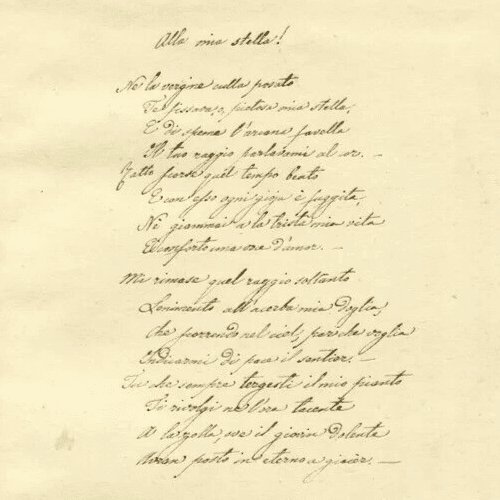 Antique Love Poem Document Girolamo Alessandro Biaggi (1819-1897) Composer image 3