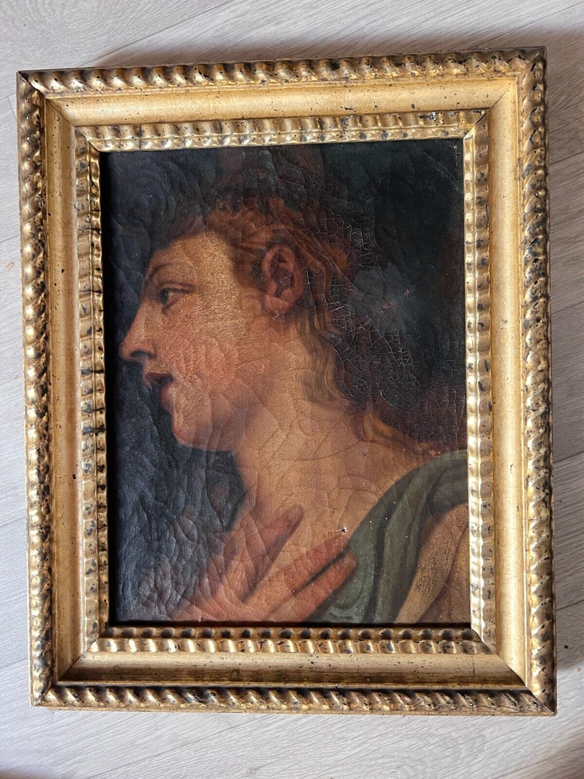 Antique Painting Original Woman, Portrait, Neoclassical Art, Allegory 18th image 5