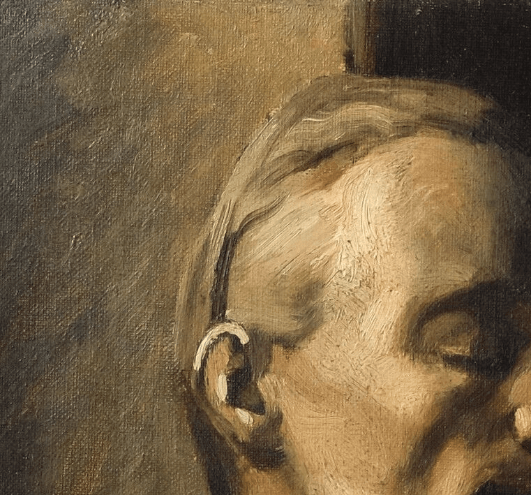 Antique Original Painting Man, Portrait, Sculpture 19th century image 5