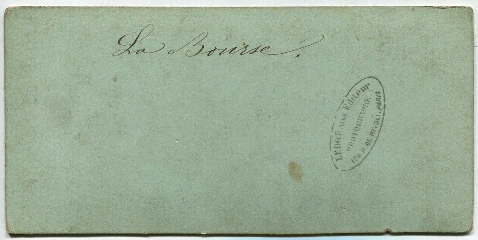 Vintage Stereoview - Stock Option Paris - Ledot editeur - Albumen c. 1860 image 3
