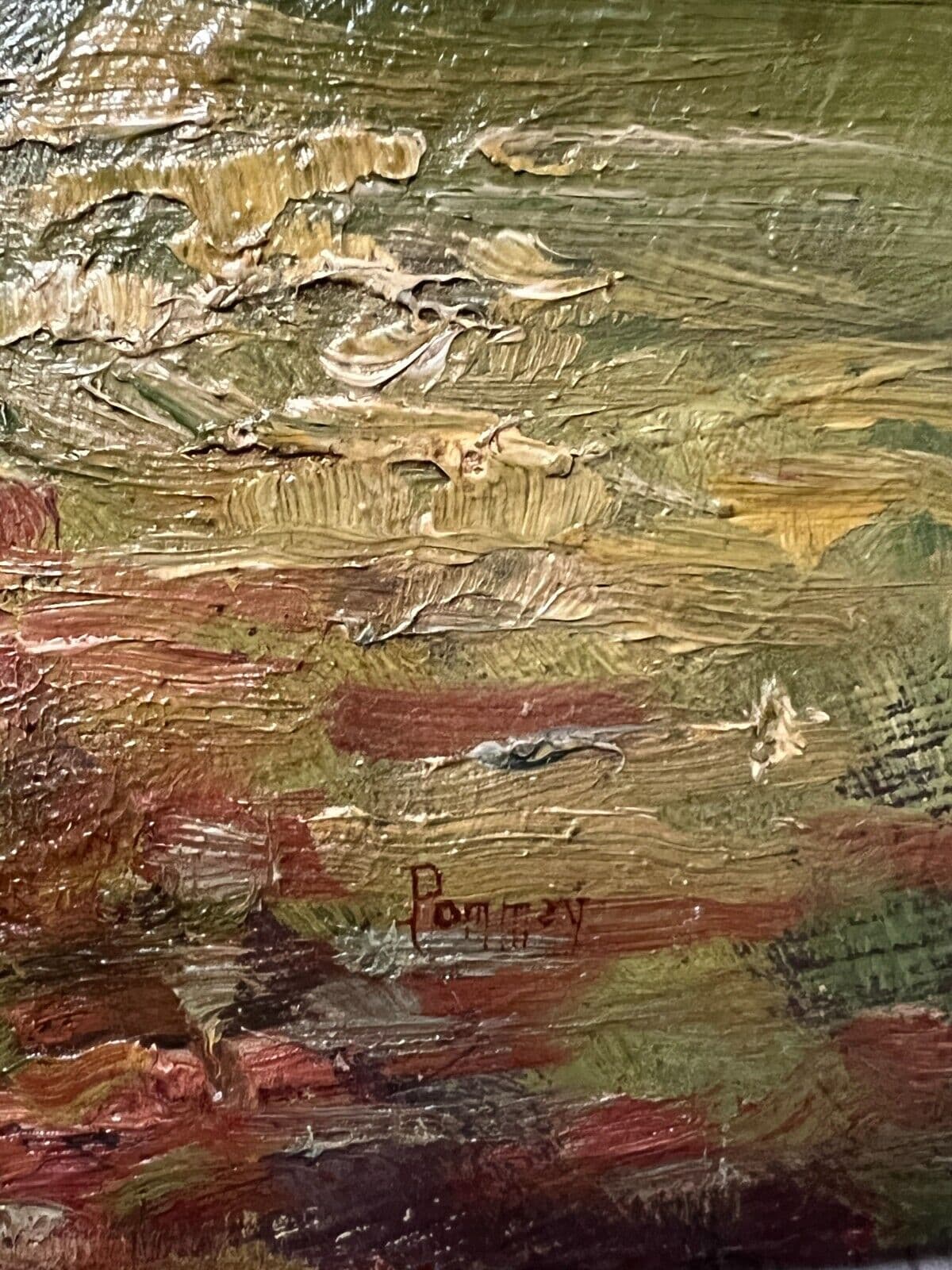 Antique Oil Painting Signed Forest, Trees, Landscape image 6
