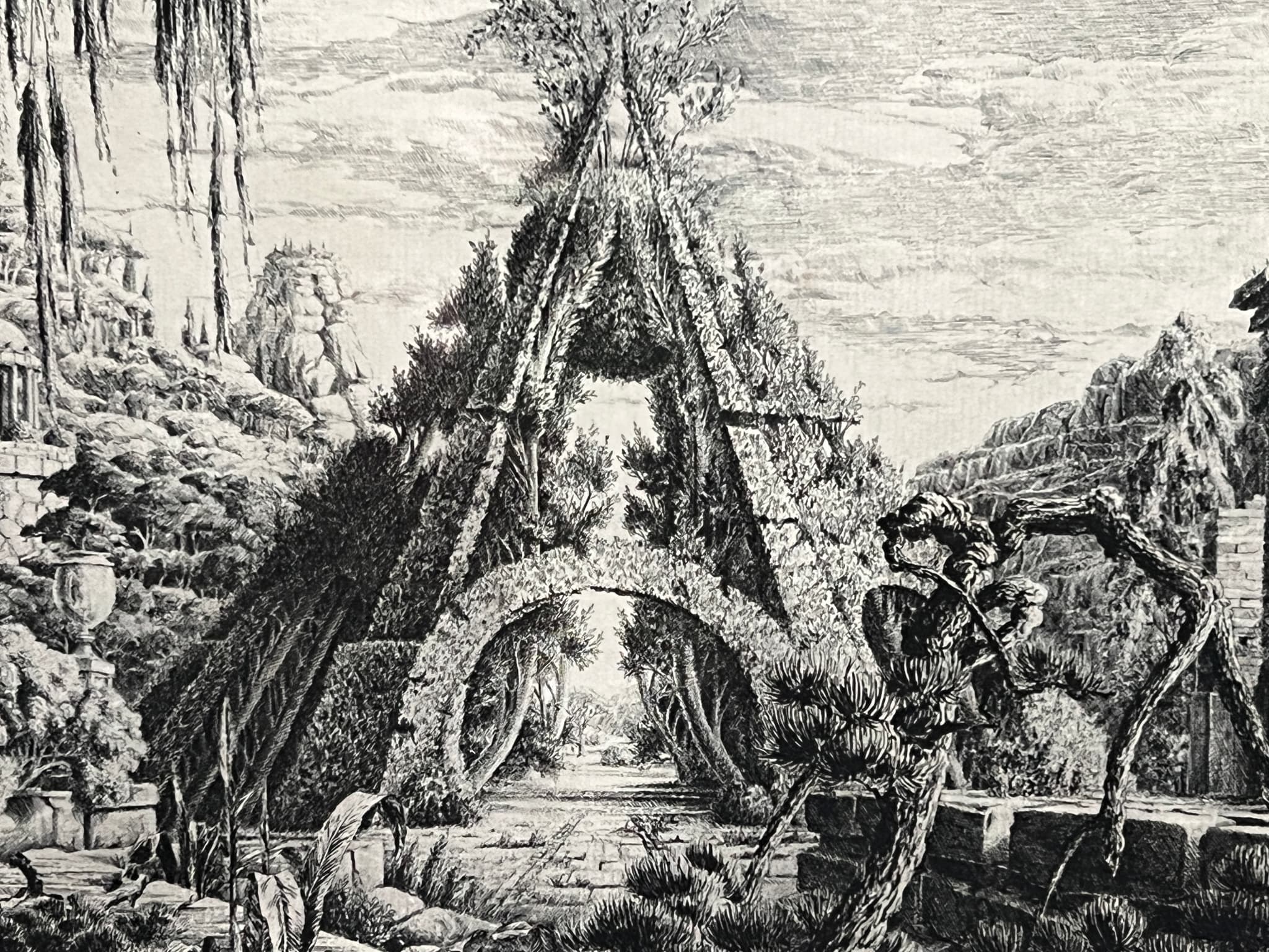 Drawing by François HOUTIN (1950) Pyramid Landscape image 1