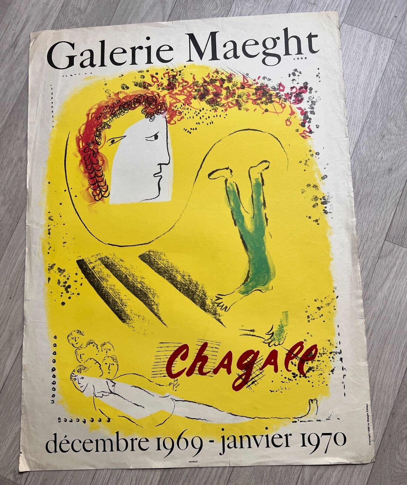 Vintage Original Poster Marc Chagall 1970 Galerie Maeght, Mourlot number 602 image 2