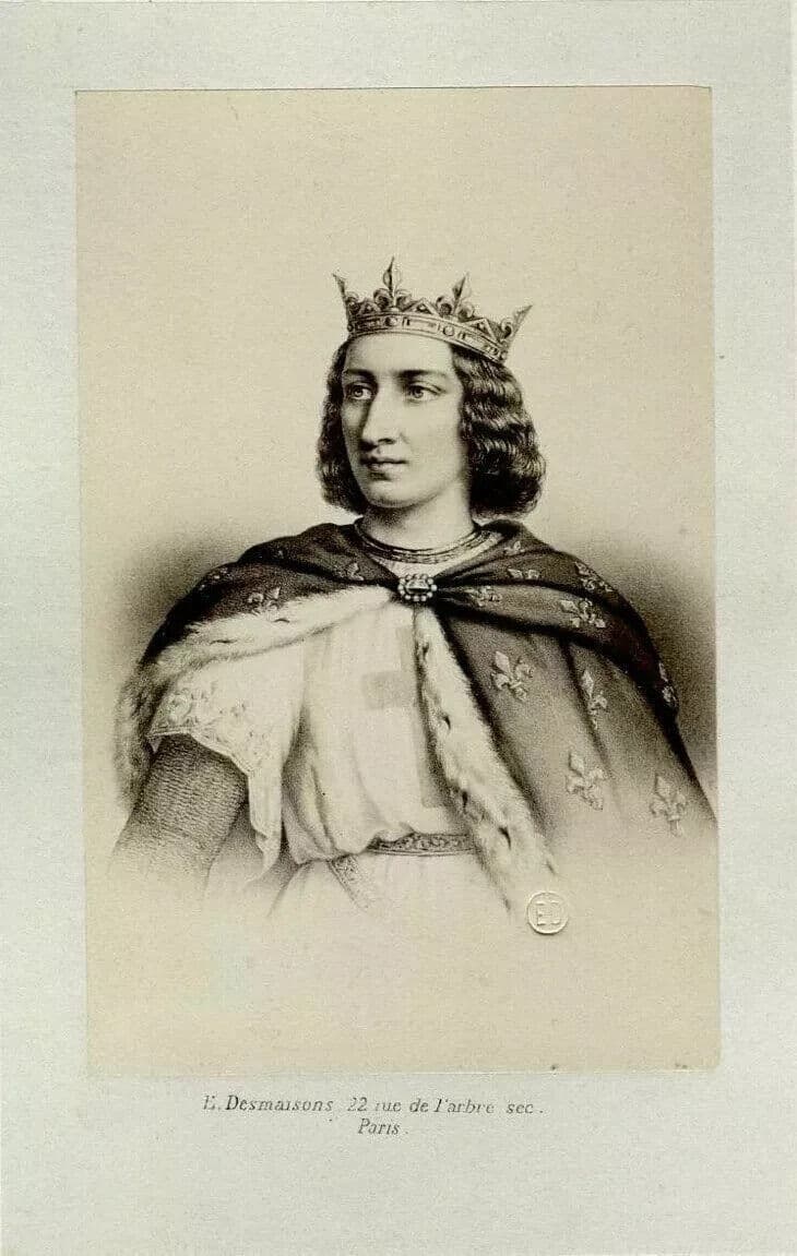 CDV Vintage E. Desmaisons - Louis IX, Albumen after Drawing c 1870 image 6