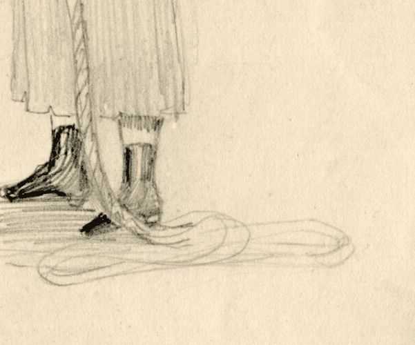 Antique Drawing Pencil Original Woman and Man Profil Portrait image 4