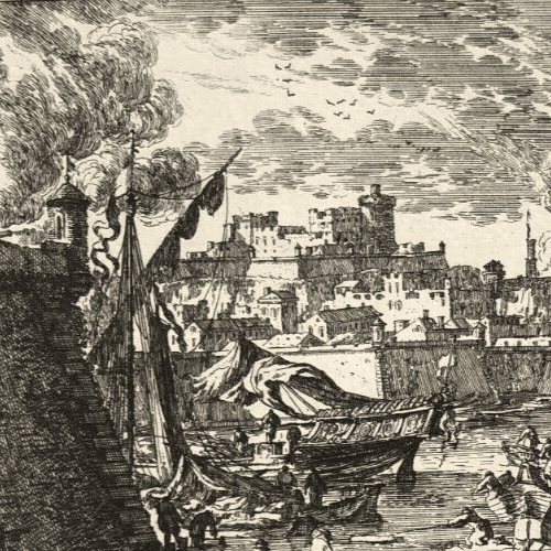 Antique Etching Original Nicolas PERELLE (1631-1695) Harbour view Etching image 5