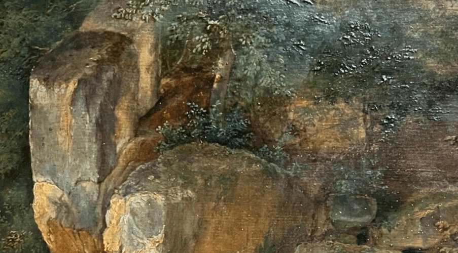 Antique Original Painting Landscape, Rocks, Fontainebleau Rousseau 19th Barbizon image 5