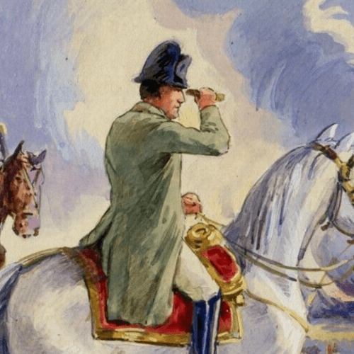Vintage Military Drawing Original Napoleon, Bataile, Wagram, Illustration image 2