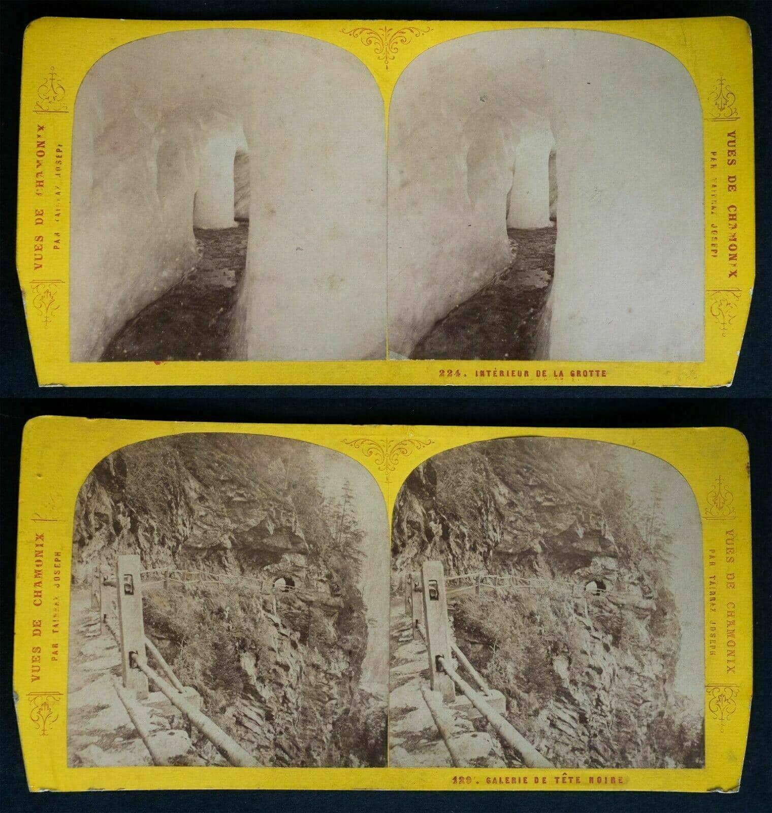 J.TAIRRAZ Set 13 Views of Chamonix 1865 Stereoview image 3