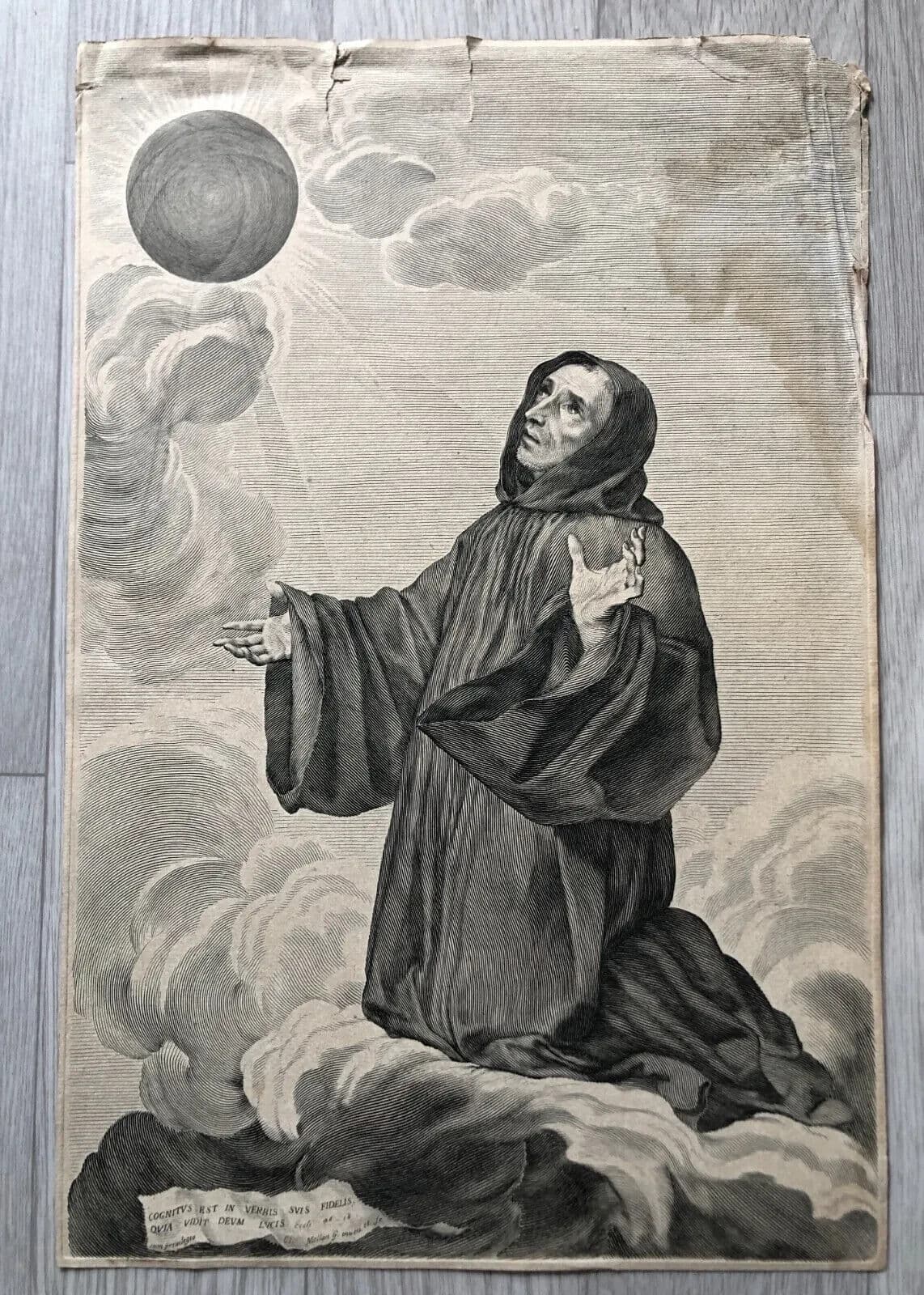 Old Vintage Etching Claude MELLAN (1598-1688) Saint Benoit image 6
