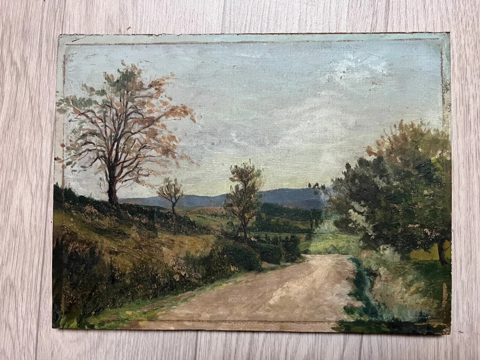 Antique Original Painting Landscape, Forest, Trees image 5