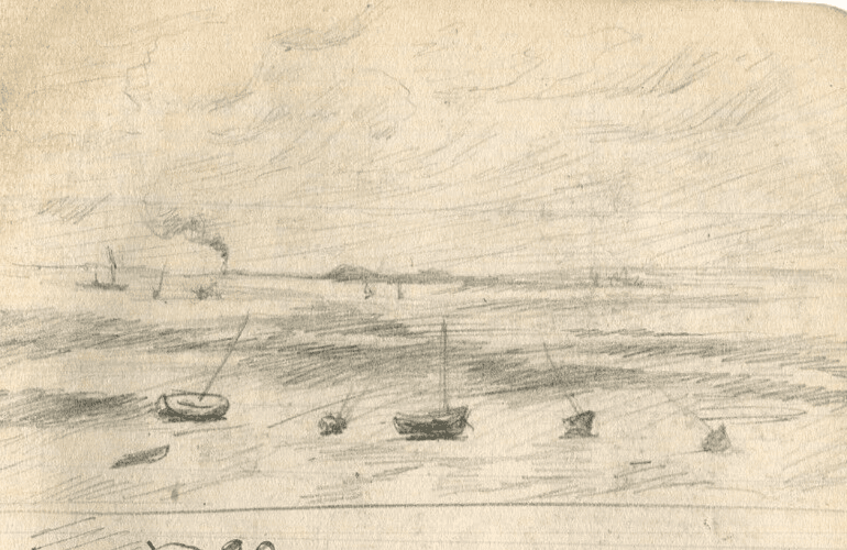 Vintage Ink Original Drawing Men Figures Impressionism Sketches image 3