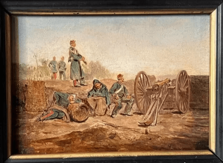 Antique Original Painting Hippolyte BELLANGÉ (1800-1866) Military Men War Framed image 5