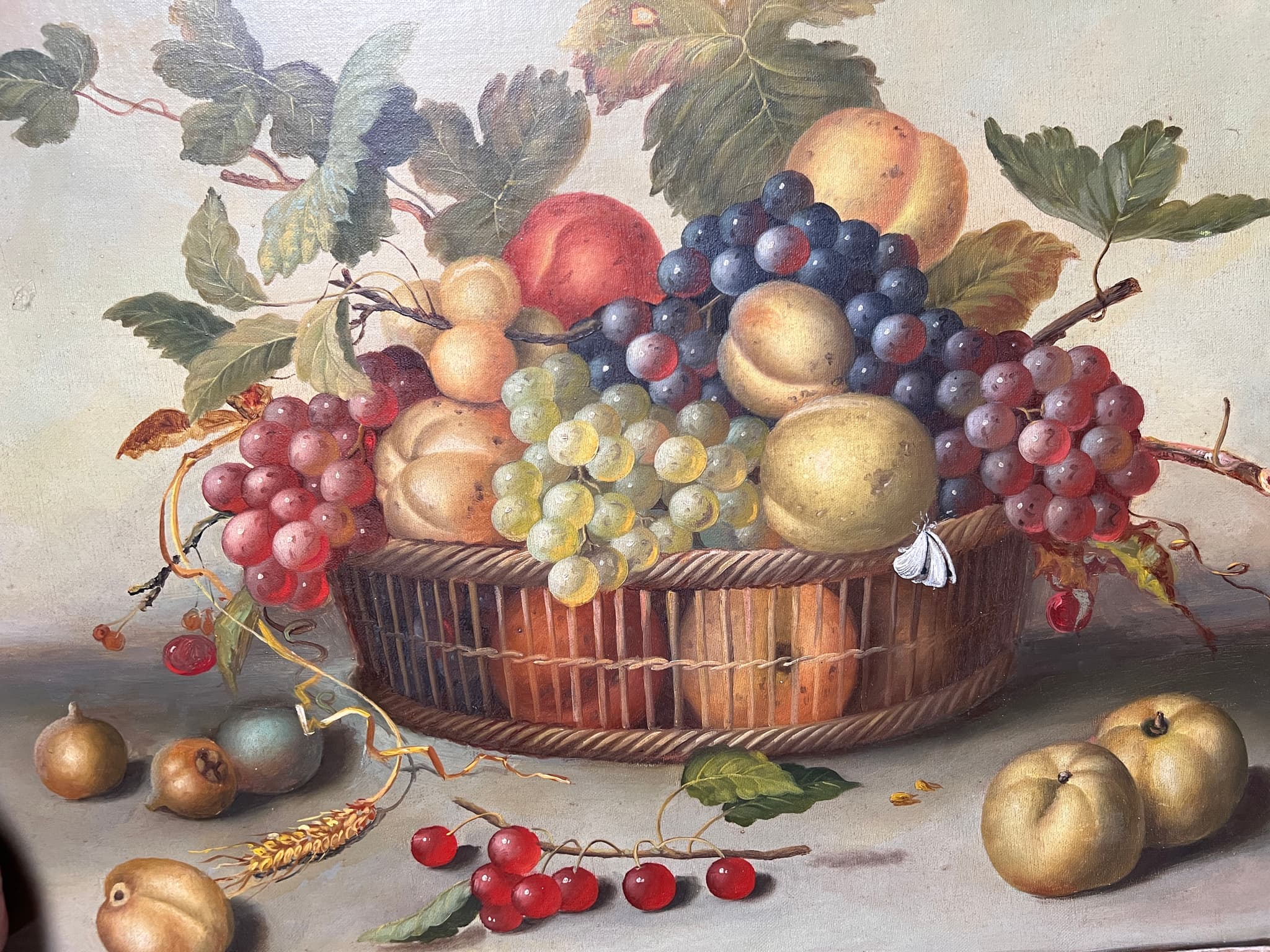 Painting Still Life Fruits Grapes and Apples image 1