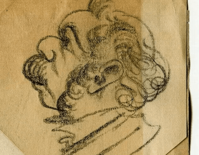 Modern Vintage Drawing Original Man Portrait on a Bike, Caricatures image 5