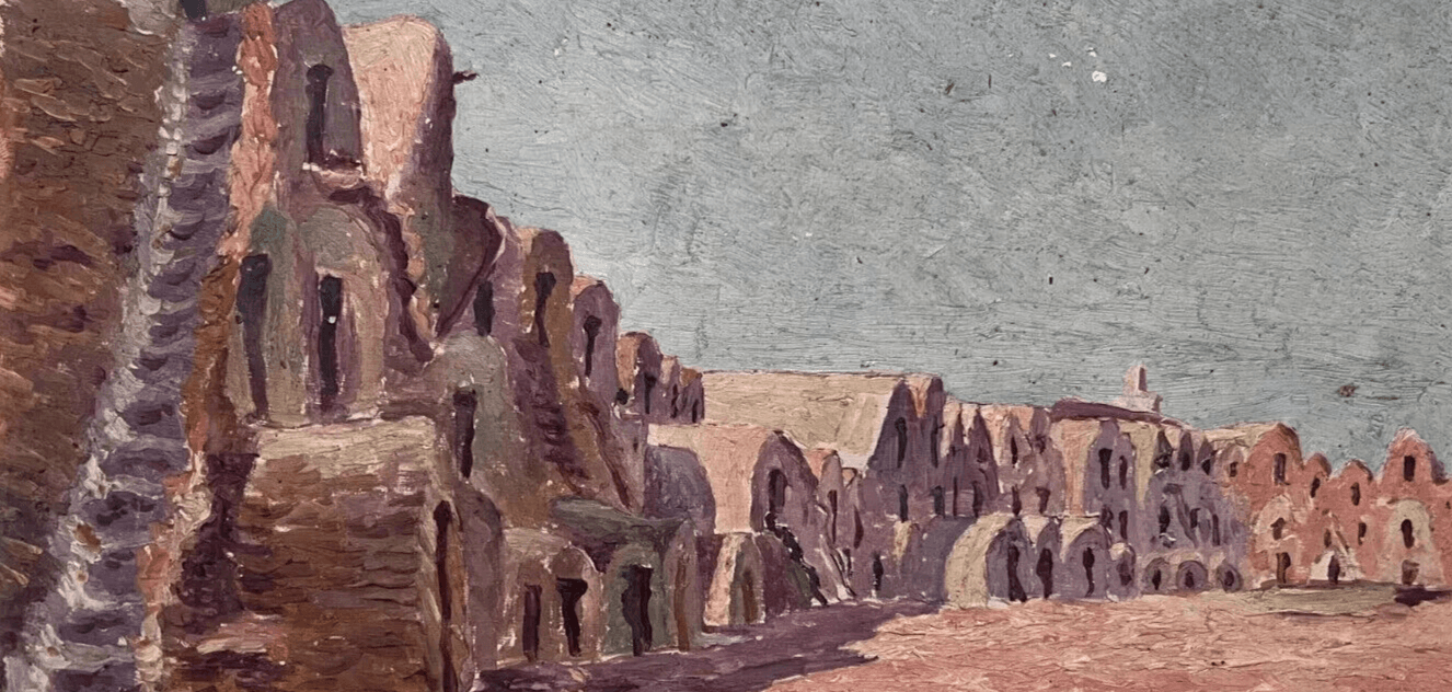 Antique Old Original Orientalist Painting Landscape image 4
