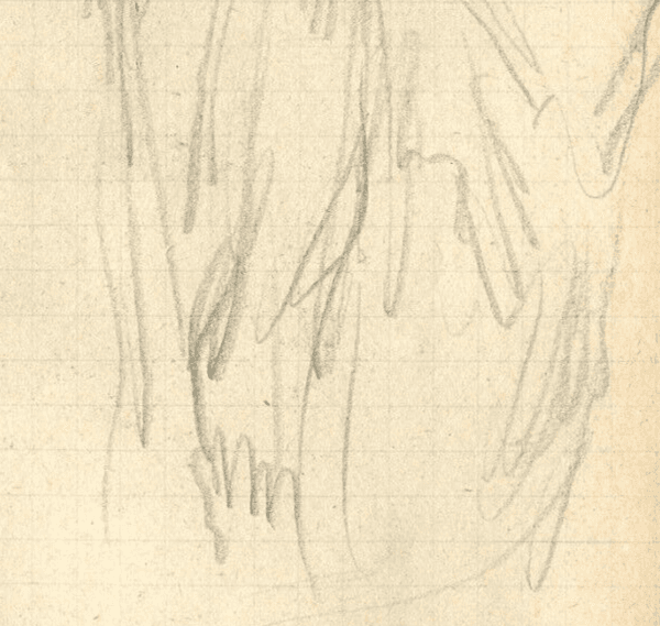 Antique Pencil Drawing Original Sketch Two Women Walking signed image 4