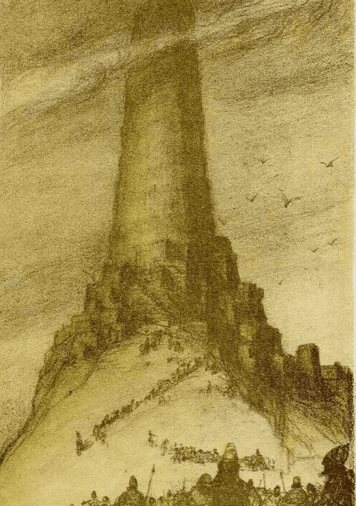 Vintage Lithography Abel Pfeffermann PANN (1883-1963) Bible, Tower of Babel image 1