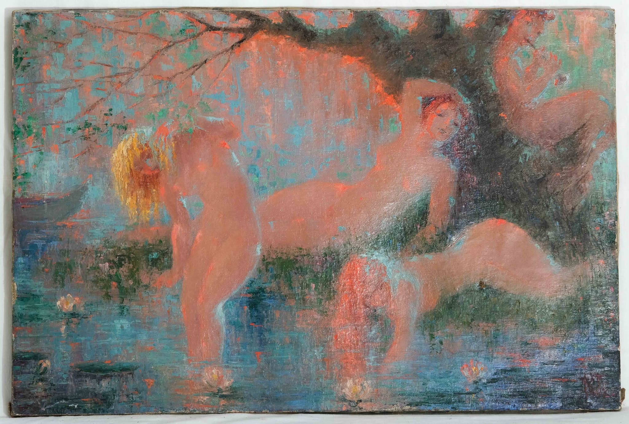 Painting Orange Nude Women in a Landscape image 3
