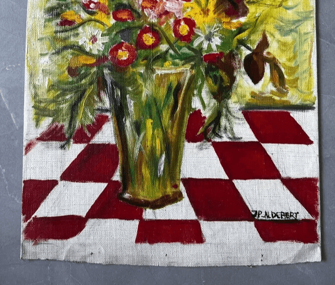Antique Original Oil Painting Signed Still Life Flowers Bouquet Floral image 3