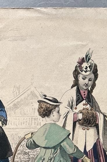 Antique French Fashion Plate - "Les Modes Parisiennes" - 19th Century Children's image 5