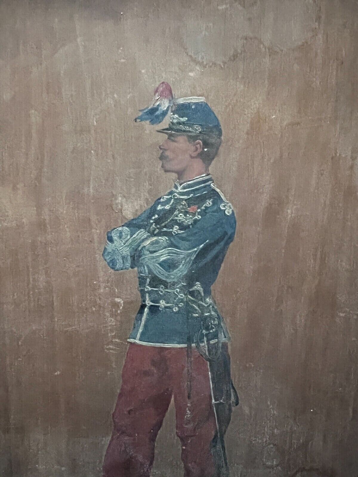 Antique Original Paul PERBOYRE (1851-1929) Military Man Painting image 4