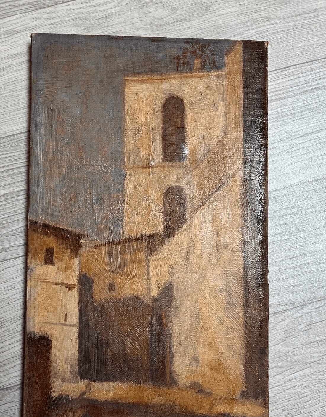 Antique Painting Original Landscape, Cityview Roland BASQUIN (XX) image 6