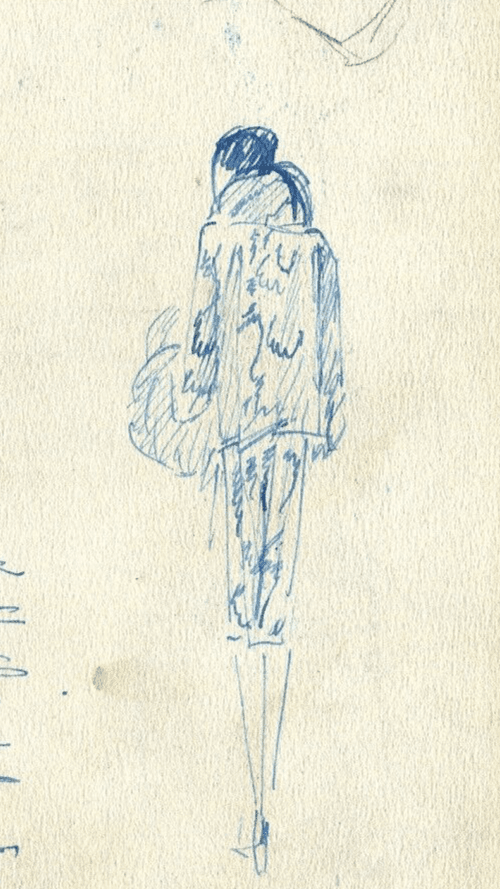 Vintage Ink Original Drawing Women and Texts circa 1930 image 3