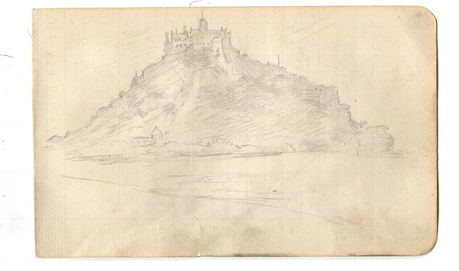 Vintage Ink Drawing Original Sailing, Boat, Sketches Figures Artwork image 2