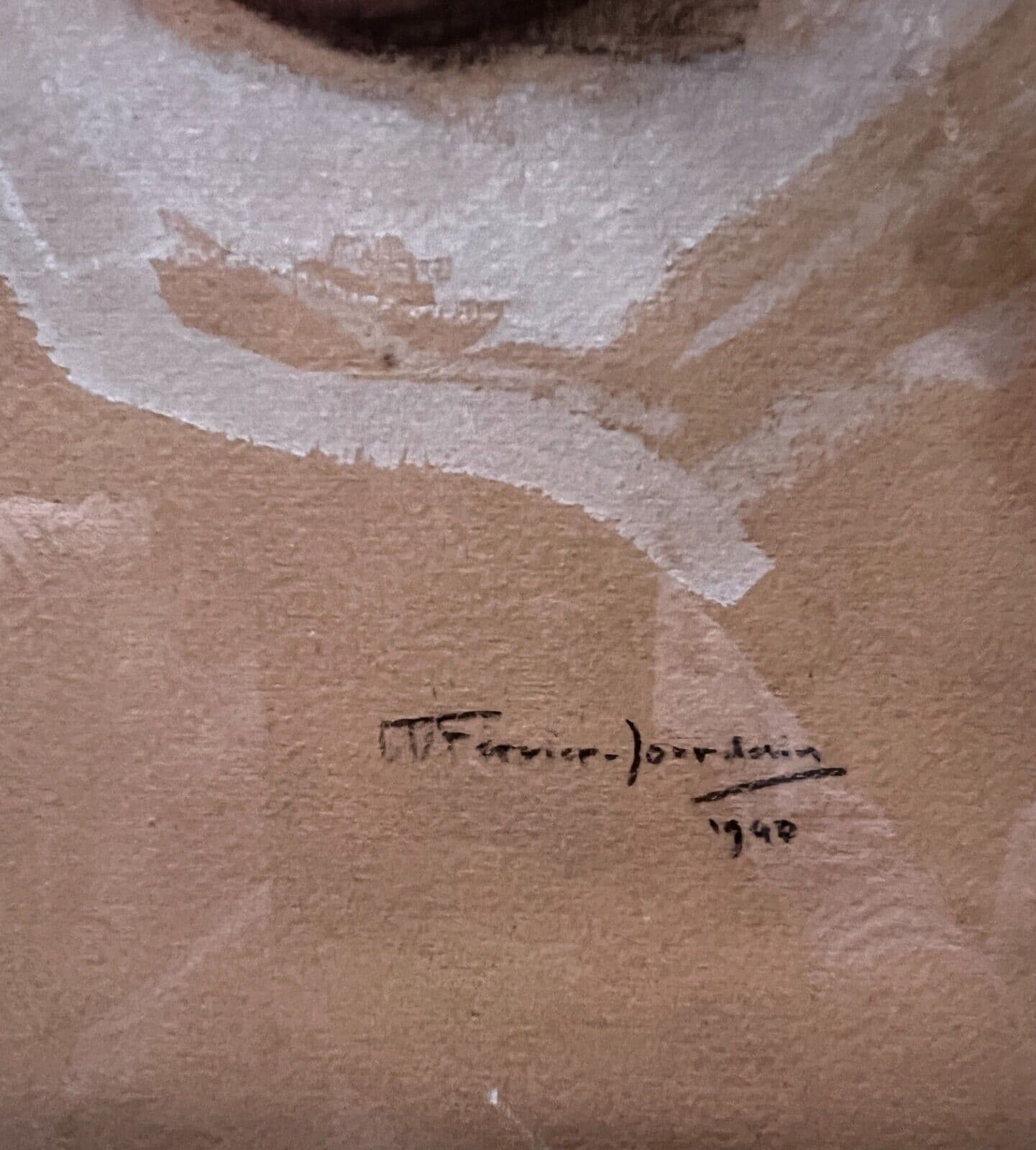 Antique Old Painting signed FERRIER-JOURDAIN (XX) Baby Portrait image 4