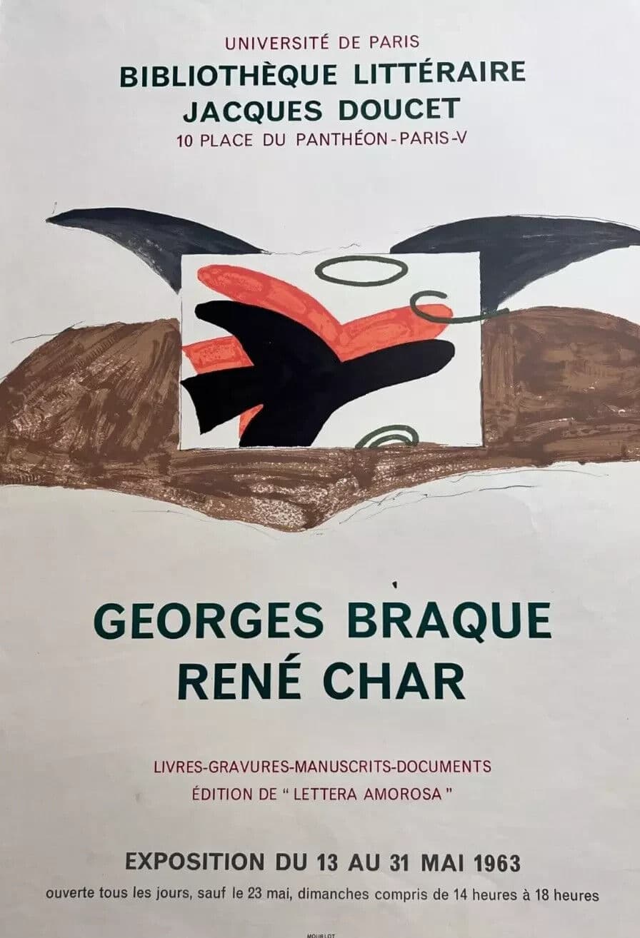 Vintage Poster Georges Braque, René Char Bird, Abstraction 1963 image 7