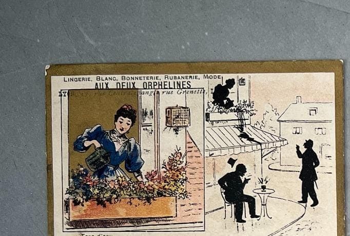 Set of 6 Antique Trade Cards - 19th Century Advertising Illustrations image 3