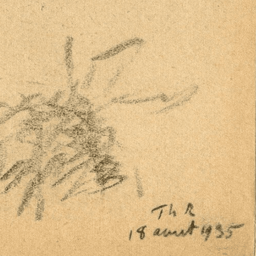 Vintage Pencil Original Drawing Tree, Forest, Landscape signed 1935 image 5