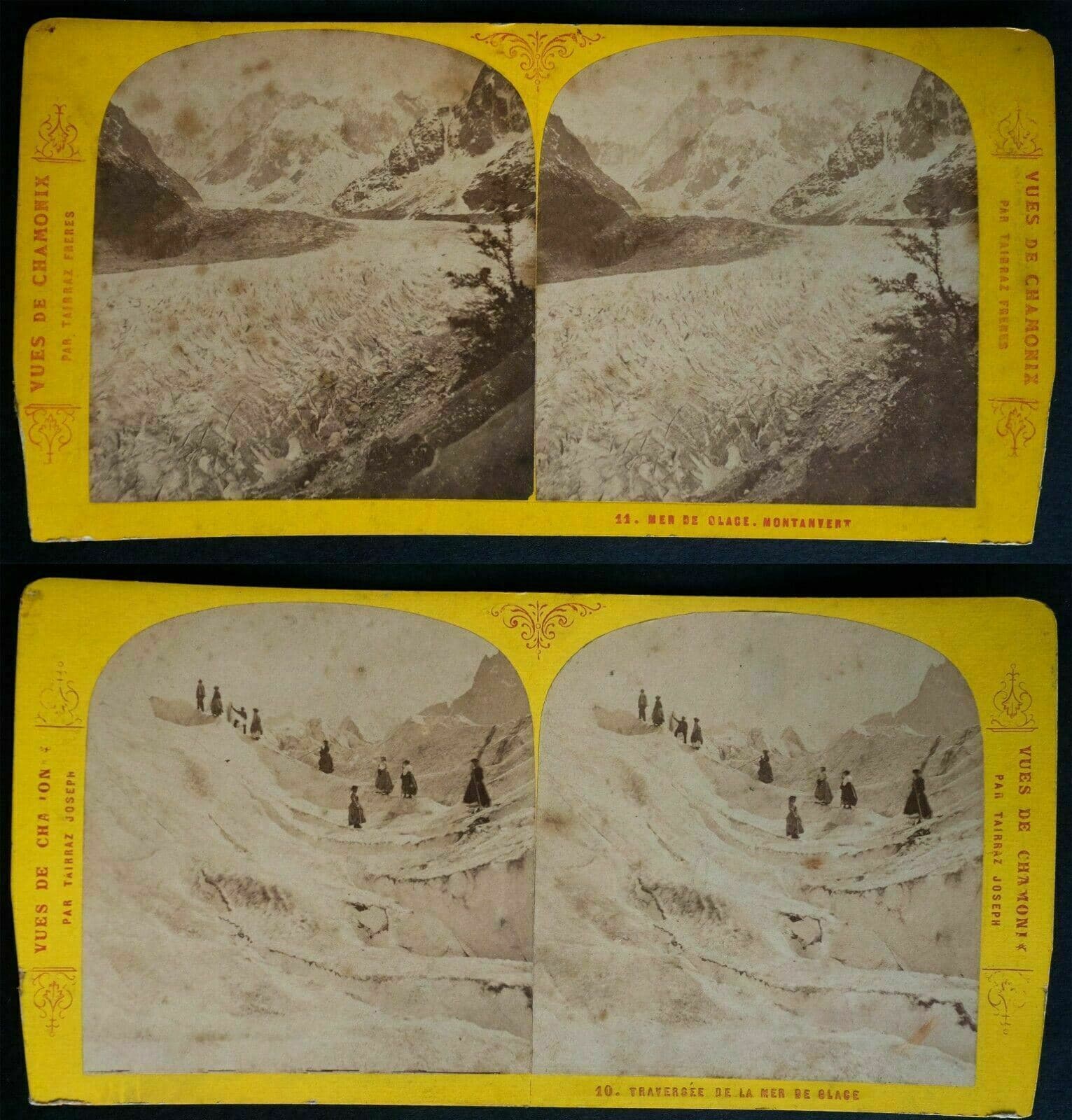 J.TAIRRAZ Set 13 Views of Chamonix 1865 Stereoview image 6