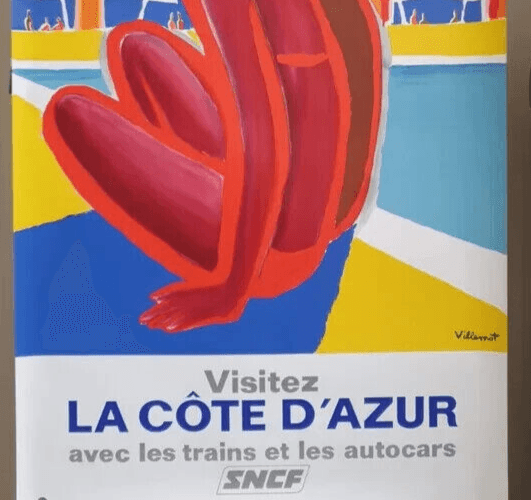 Vintage Original Poster VILLEMOT Woman Summer SNCF Visitez la Côte d'Azur 1968 image 8