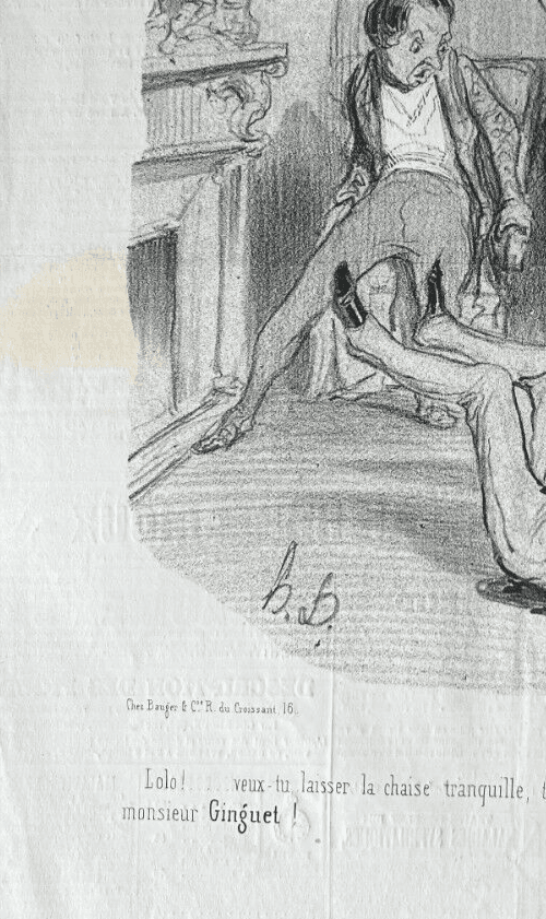 Antique Print 19th century Daumier, Moeurs Conjugales, People image 5