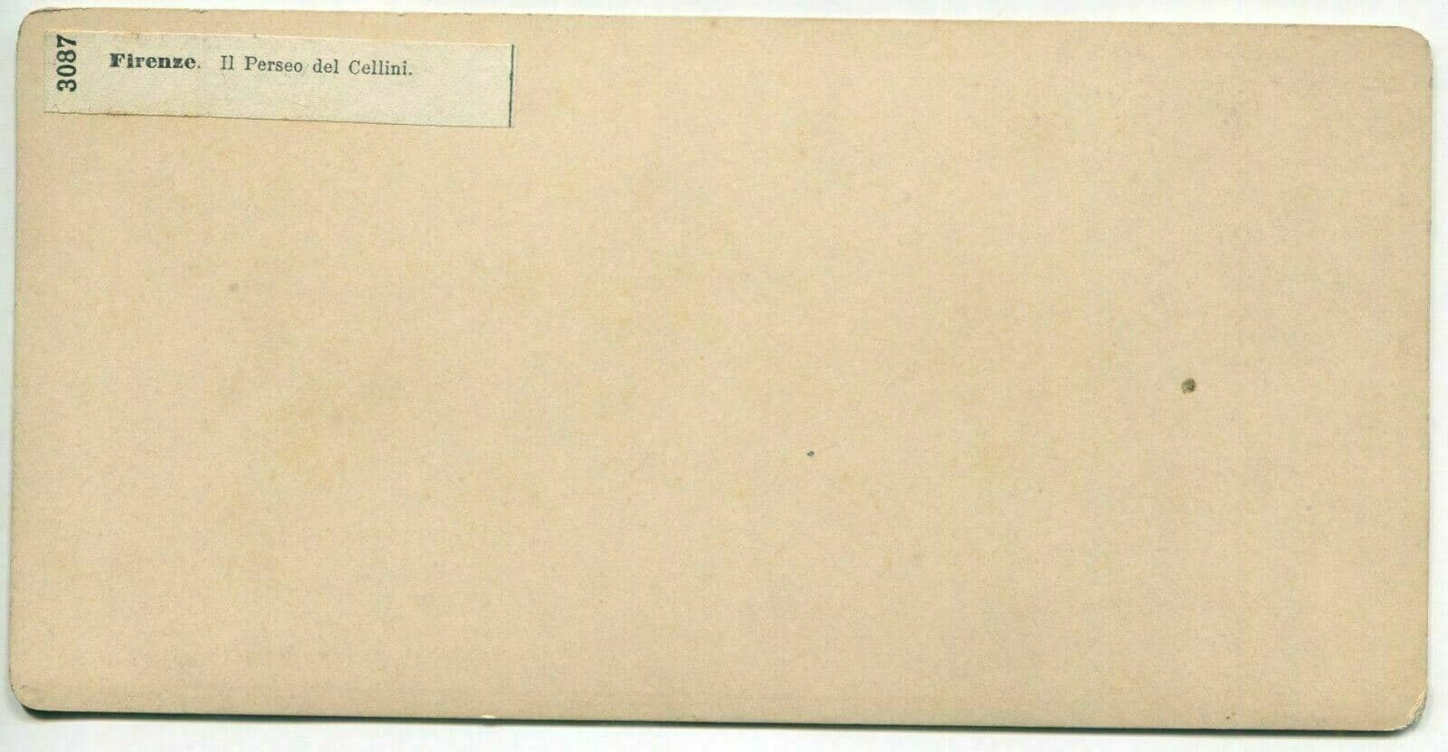 Vintage Stereoview Giacomo BROGI - Florence Il Perseo Del Cellini c. 1870 image 5
