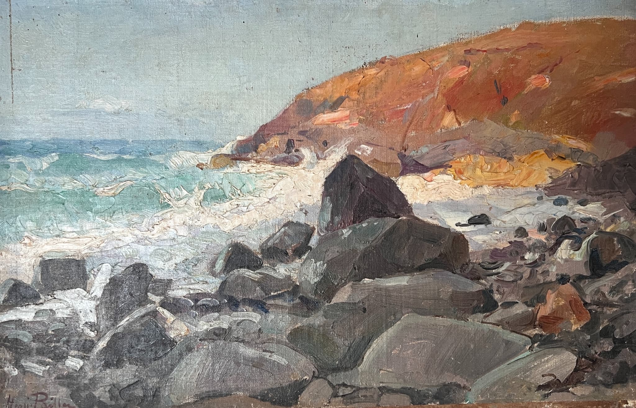 Painting by Henri PAILLER	(1876-1954) Maritime Landscape image 1
