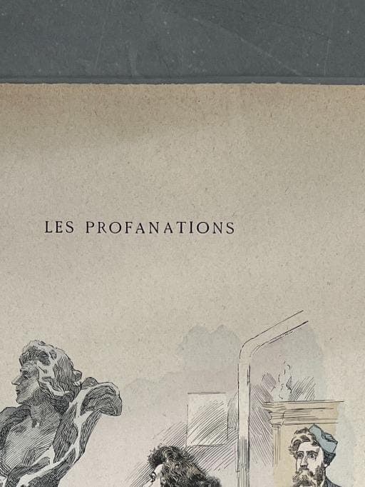 Les Profanations - Antique Satirical Illustration image 3